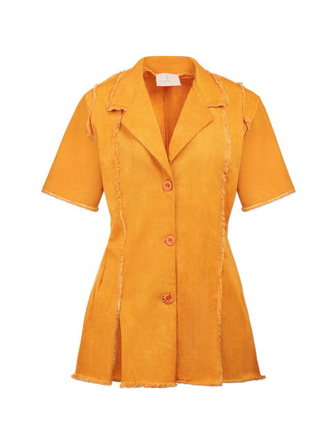 Paneled Short-Sleeve Overshirt