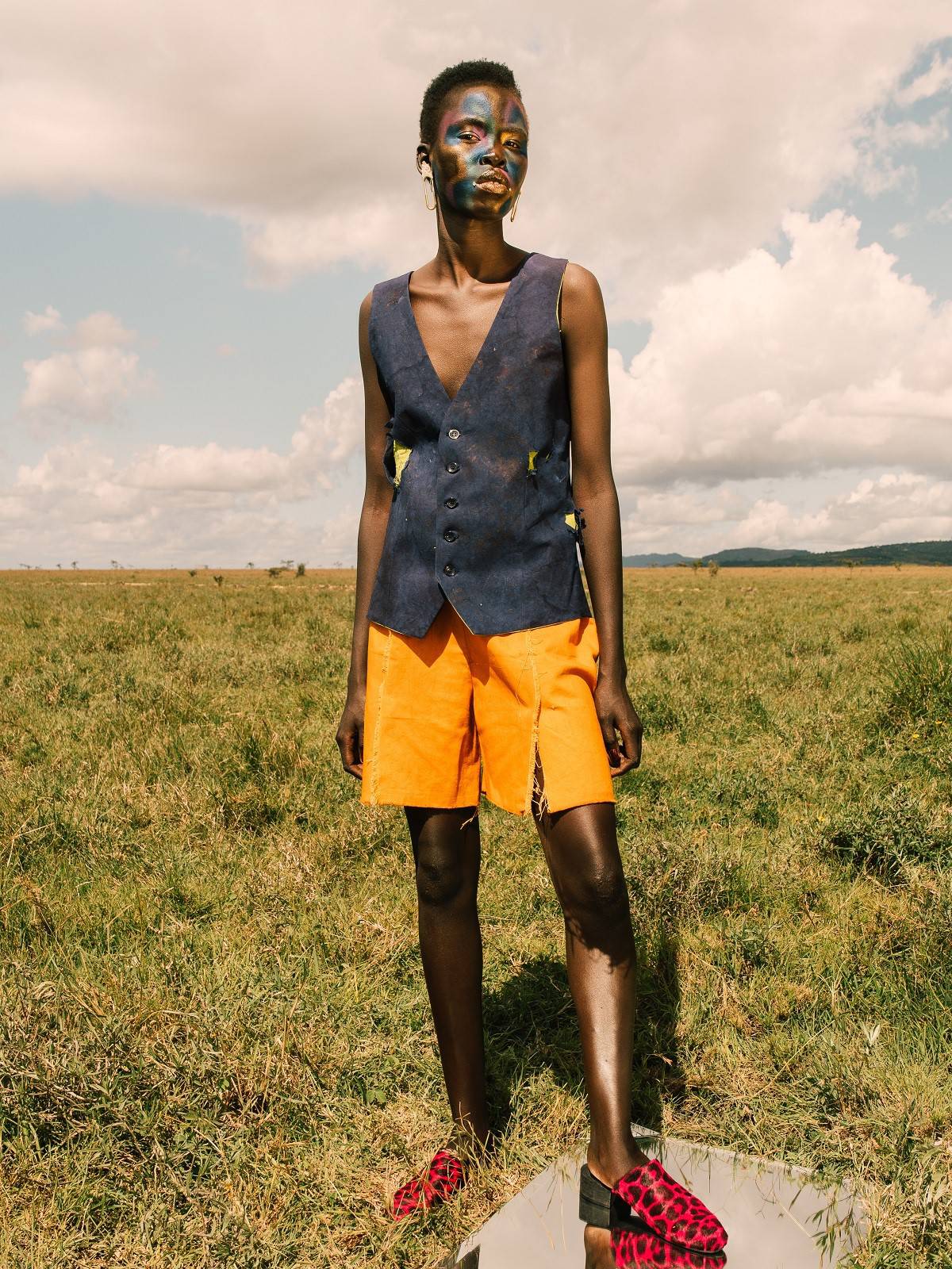 Slit Front Paneled Shorts