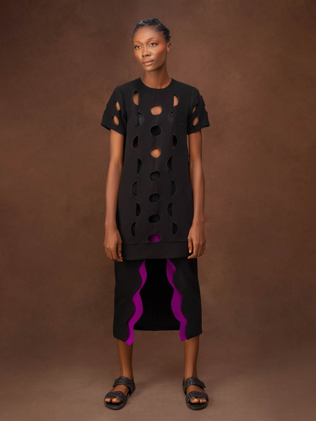 Smart Girl Scallop Slit Skirt