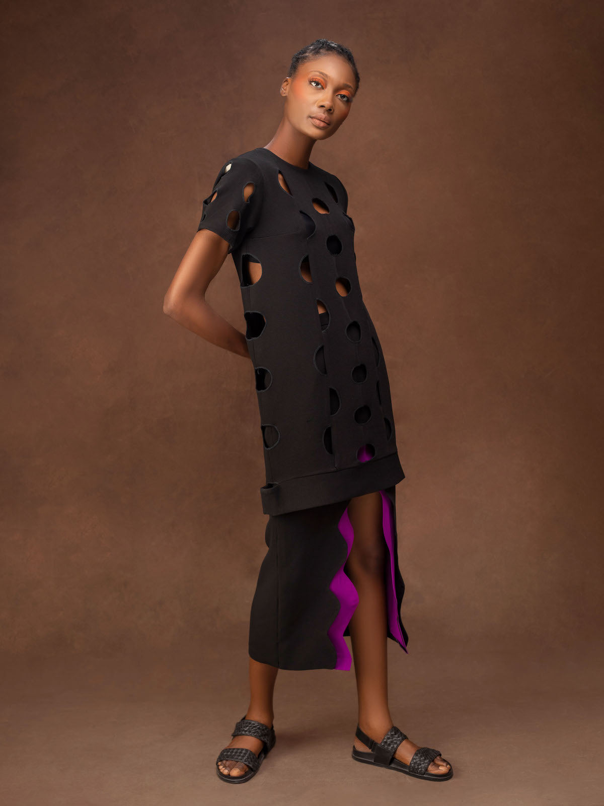 Smart Girl Scallop Slit Skirt
