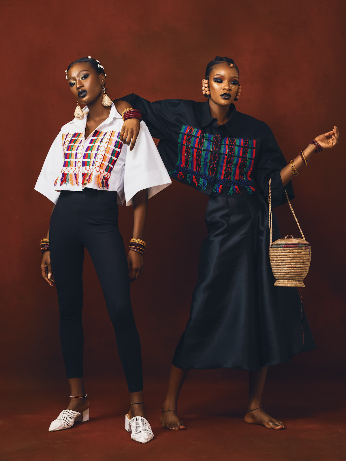White Fulani Embroidered Crop Top