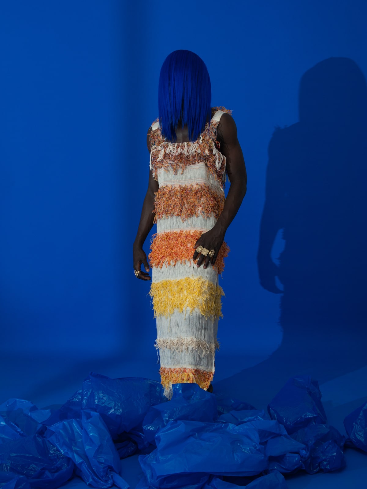 Loop-Weave Side-Slit Dress