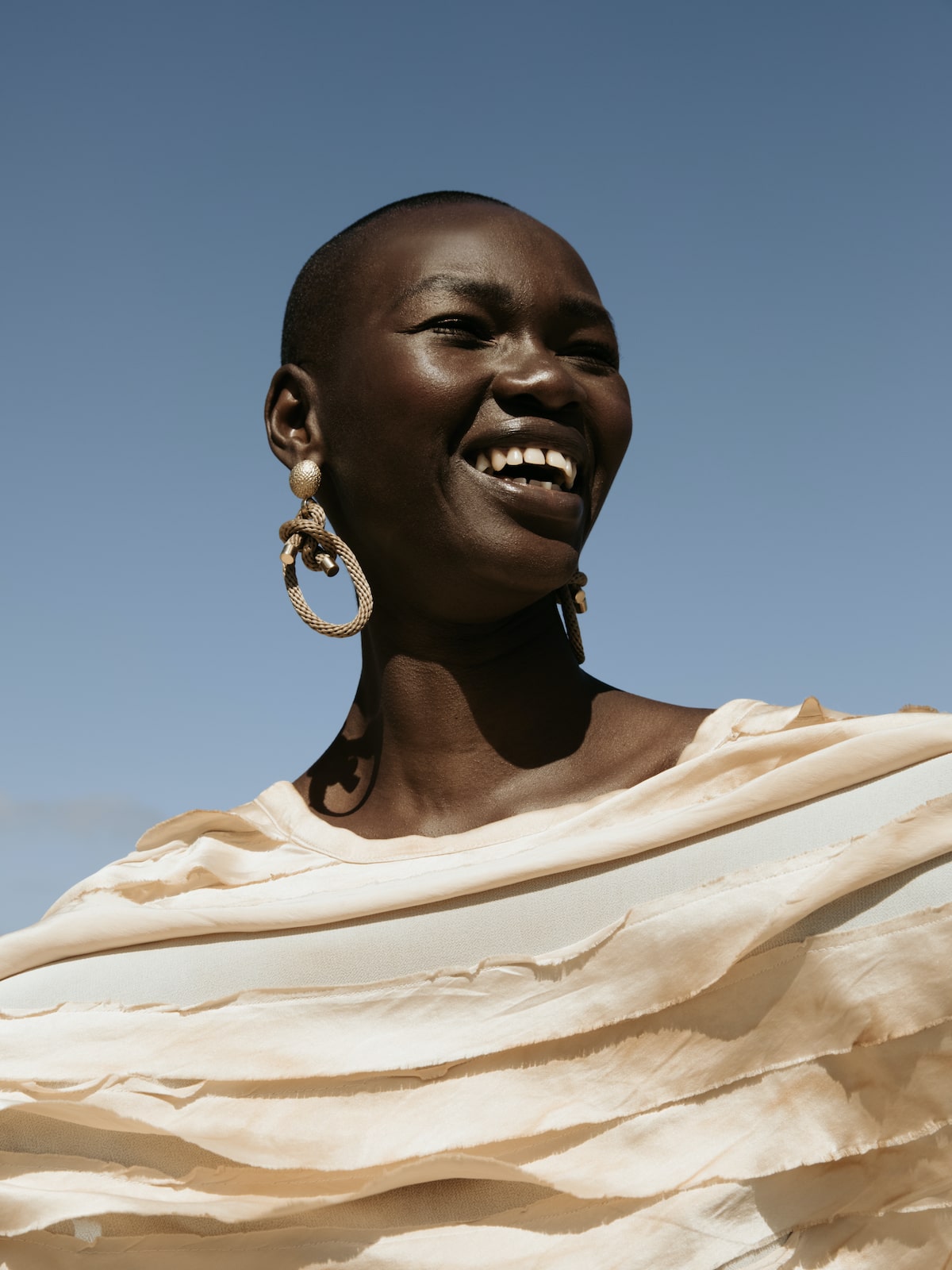 Beige Shimenawa Earrings